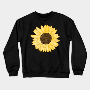 Mandala Sunflower Natural Watercolor Pattern Crewneck Sweatshirt